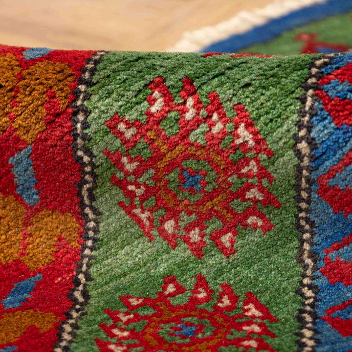 שטיח אפגני בוכרה עגול 00 אדום/כחול 199*197 | Bokhara Rug