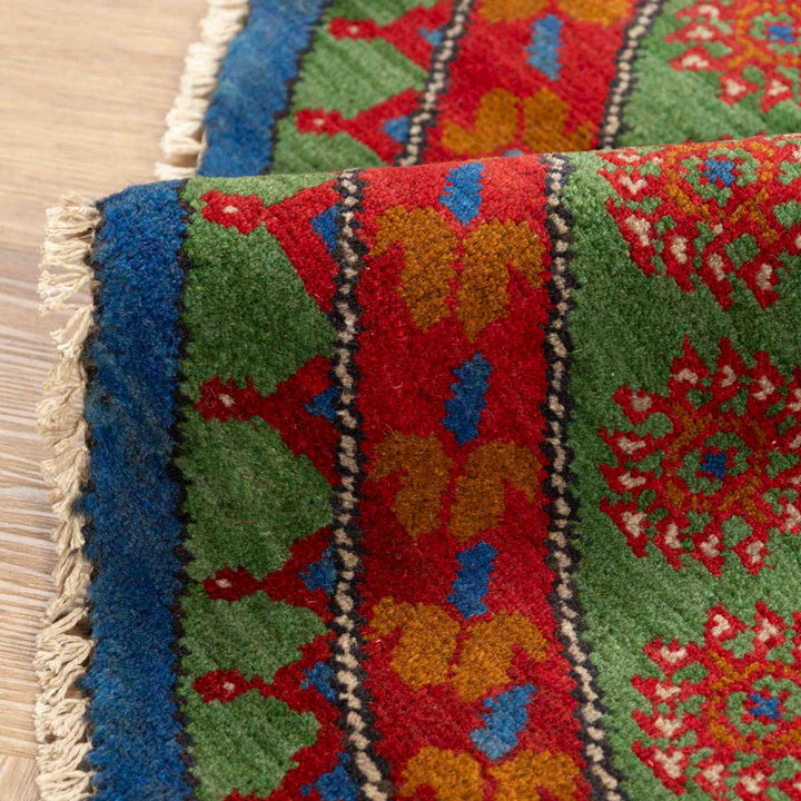שטיח אפגני בוכרה עגול 00 אדום/כחול 199*197 | Bokhara Rug