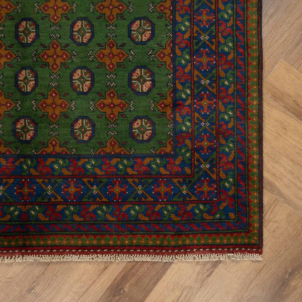 שטיח אפגני בוכרה 00 ירוק 203*152 | Bokhara Rug