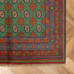 שטיח אפגני בוכרה 00 ירוק 197*148 | Bokhara Rug