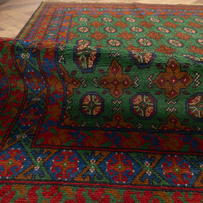 שטיח אפגני בוכרה 00 ירוק 197*148 | Bokhara Rug
