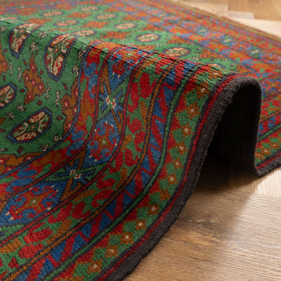 שטיח אפגני בוכרה 00 ירוק 197*148 | Bokhara Rug