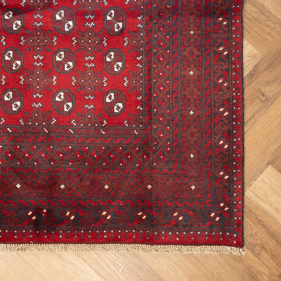 שטיח אפגני בוכרה 00 אדום 243*174 | Bokhara Rug