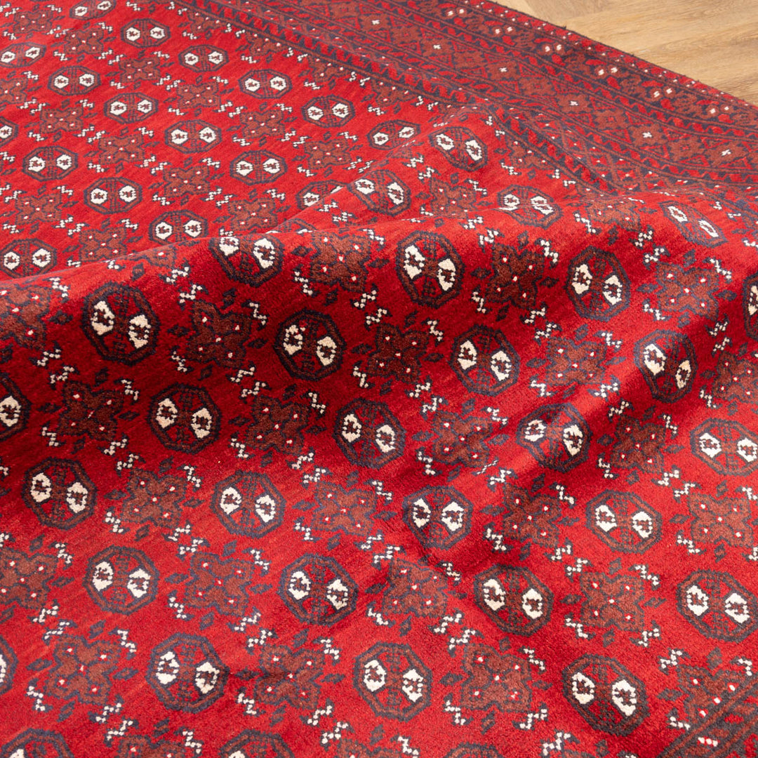 שטיח אפגני בוכרה 00 אדום 243*174 | Bokhara Rug