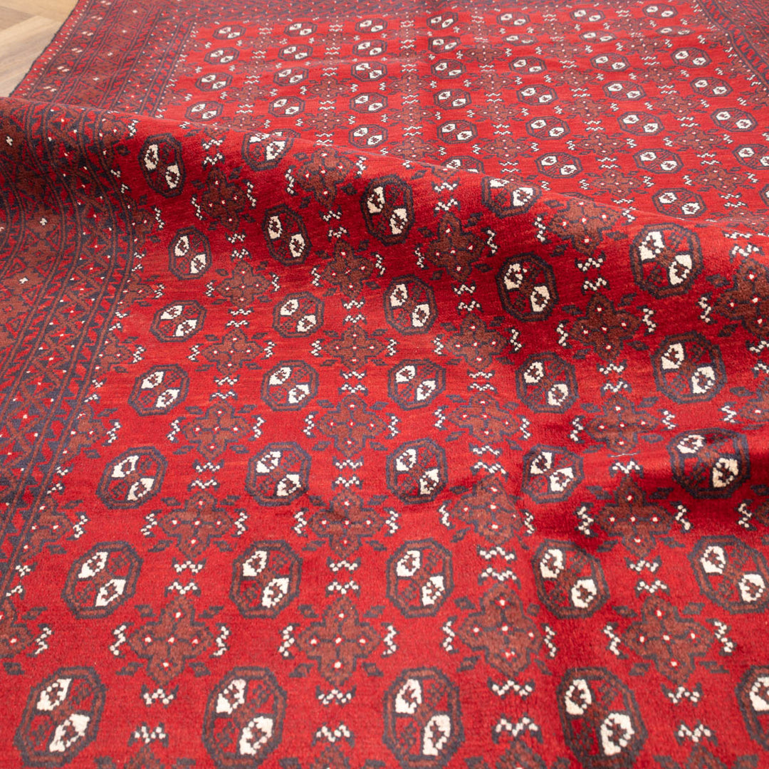 שטיח אפגני בוכרה 00 אדום 243*174 | Bokhara Rug