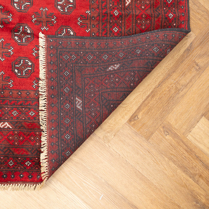 שטיח אפגני בוכרה 00 אדום 244*166 | Bokhara Rug