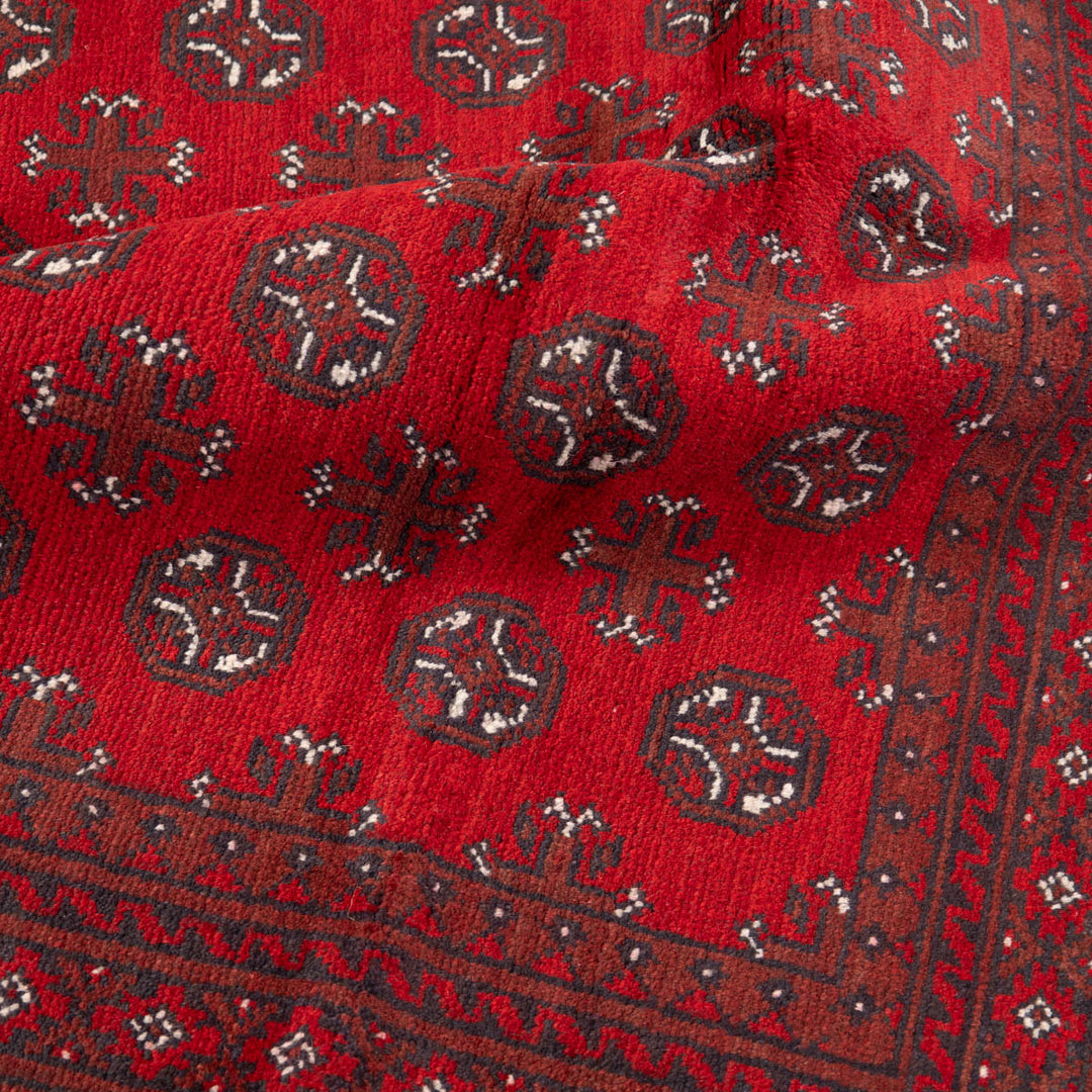 שטיח אפגני בוכרה 00 אדום 244*166 | Bokhara Rug