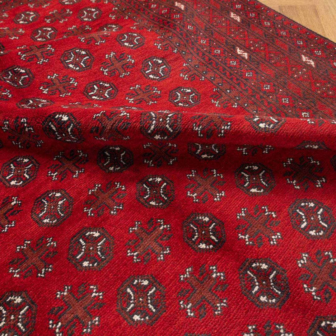 שטיח אפגני בוכרה 00 אדום 244*166 | Bokhara Rug