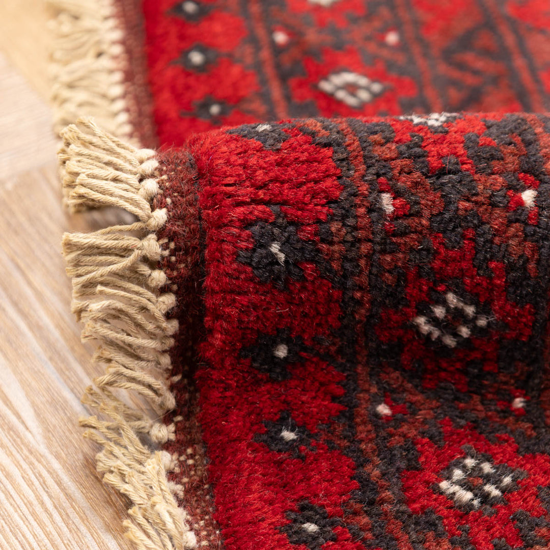שטיח אפגני בוכרה 00 אדום 244*166 | Bokhara Rug