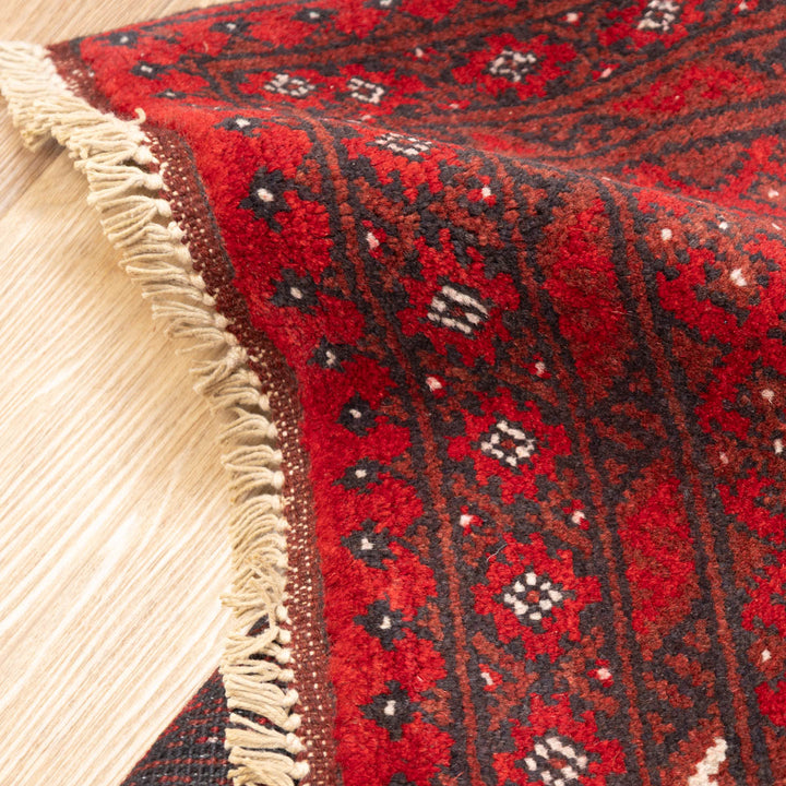 שטיח אפגני בוכרה 00 אדום 244*166 | Bokhara Rug