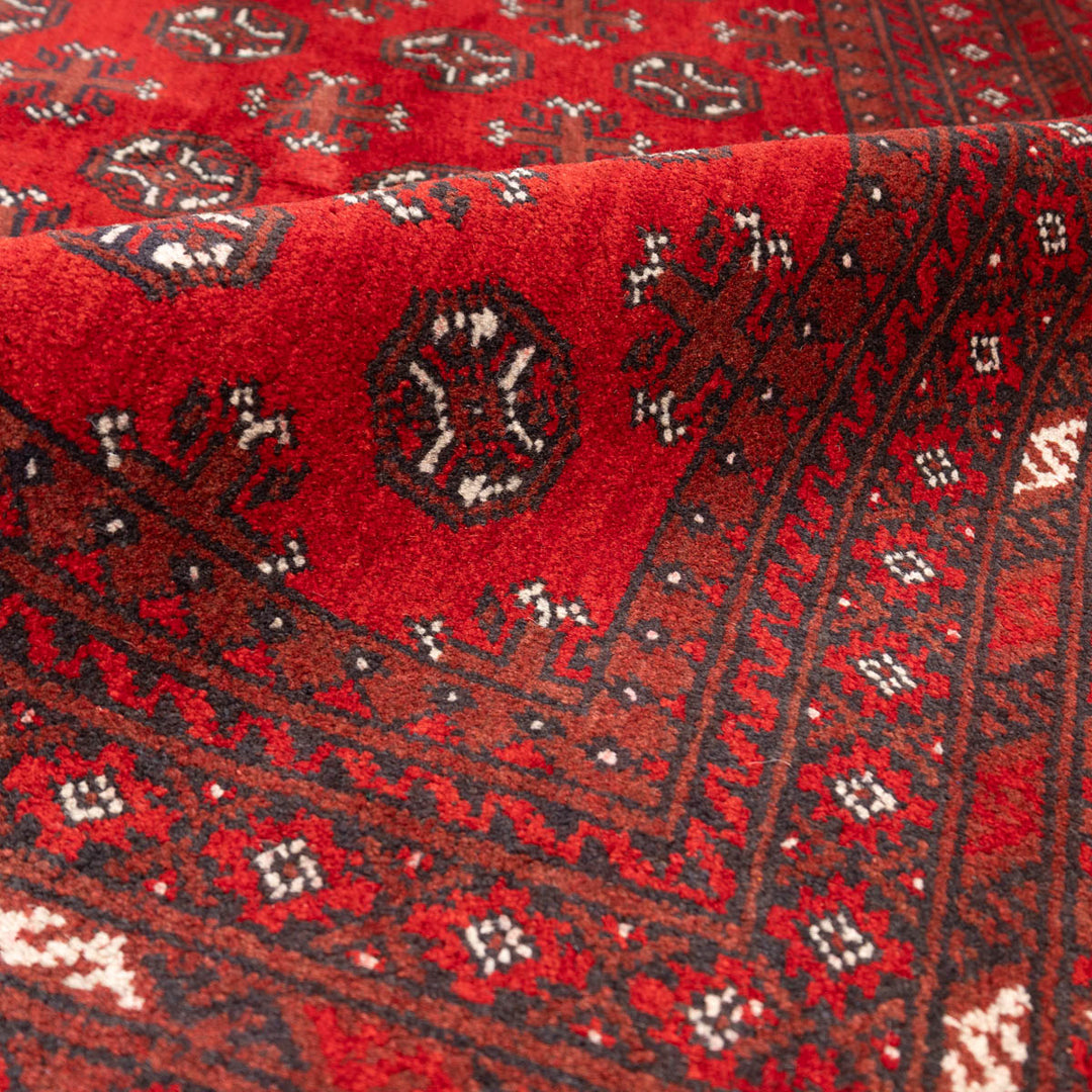 שטיח אפגני בוכרה 00 אדום 244*166 | Bokhara Rug