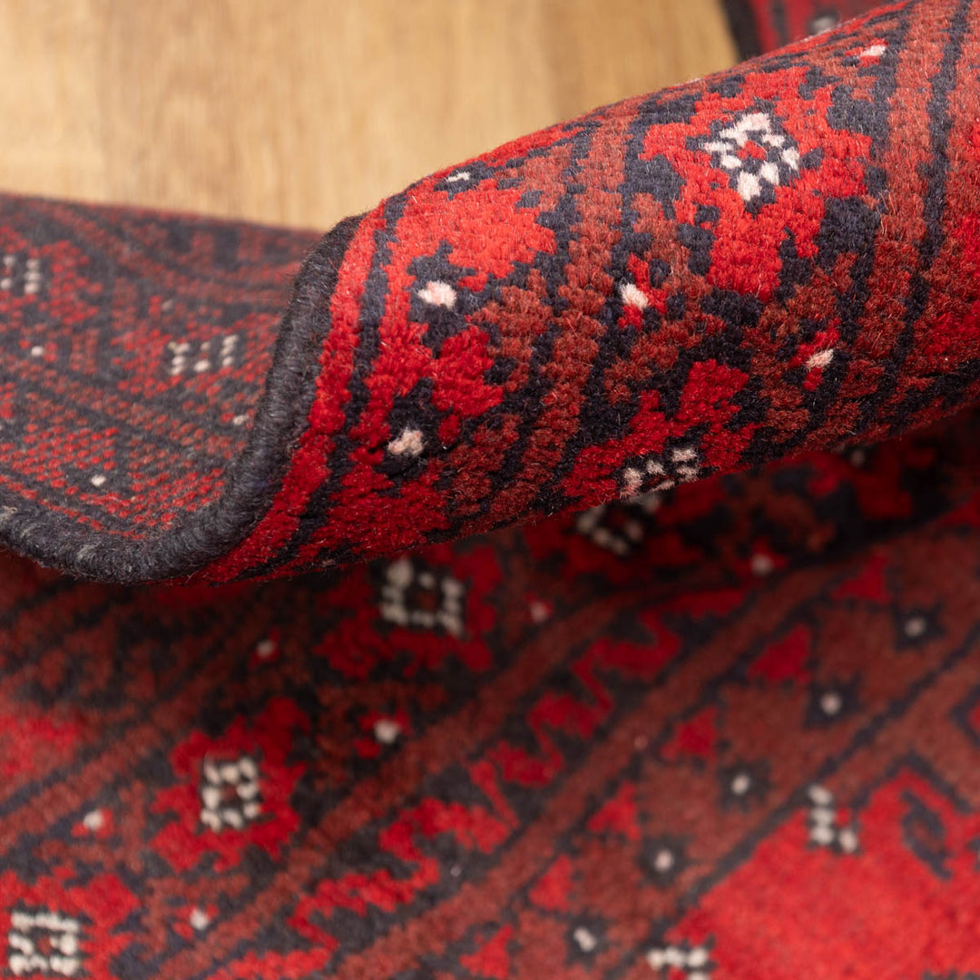 שטיח אפגני בוכרה 00 אדום 244*166 | Bokhara Rug