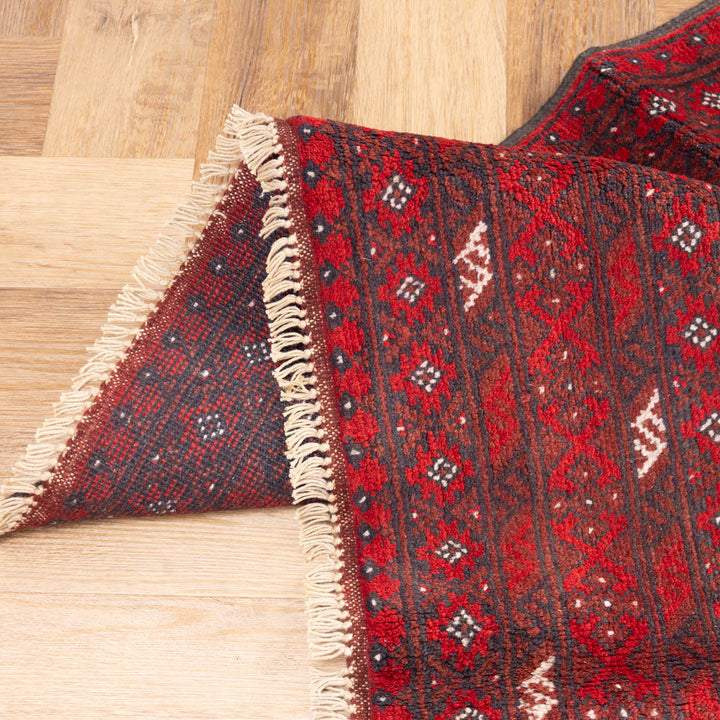 שטיח אפגני בוכרה 00 אדום 244*166 | Bokhara Rug