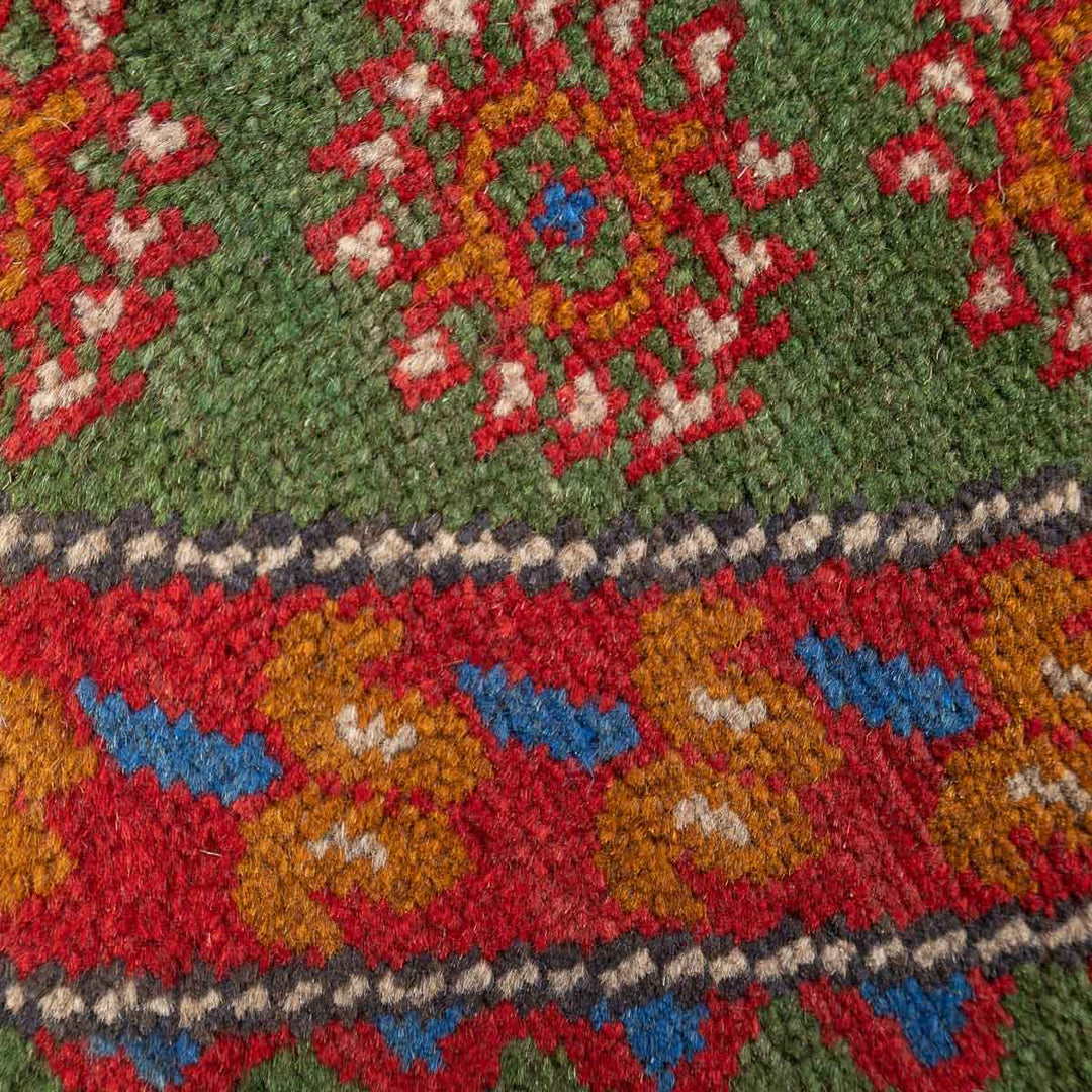 שטיח אפגני בוכרה עגול 00 אדום/כחול 195*201 | Bokhara Rug