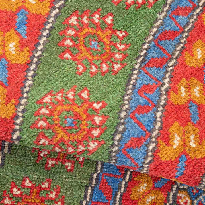 שטיח אפגני בוכרה עגול 00 אדום/כחול 195*201 | Bokhara Rug