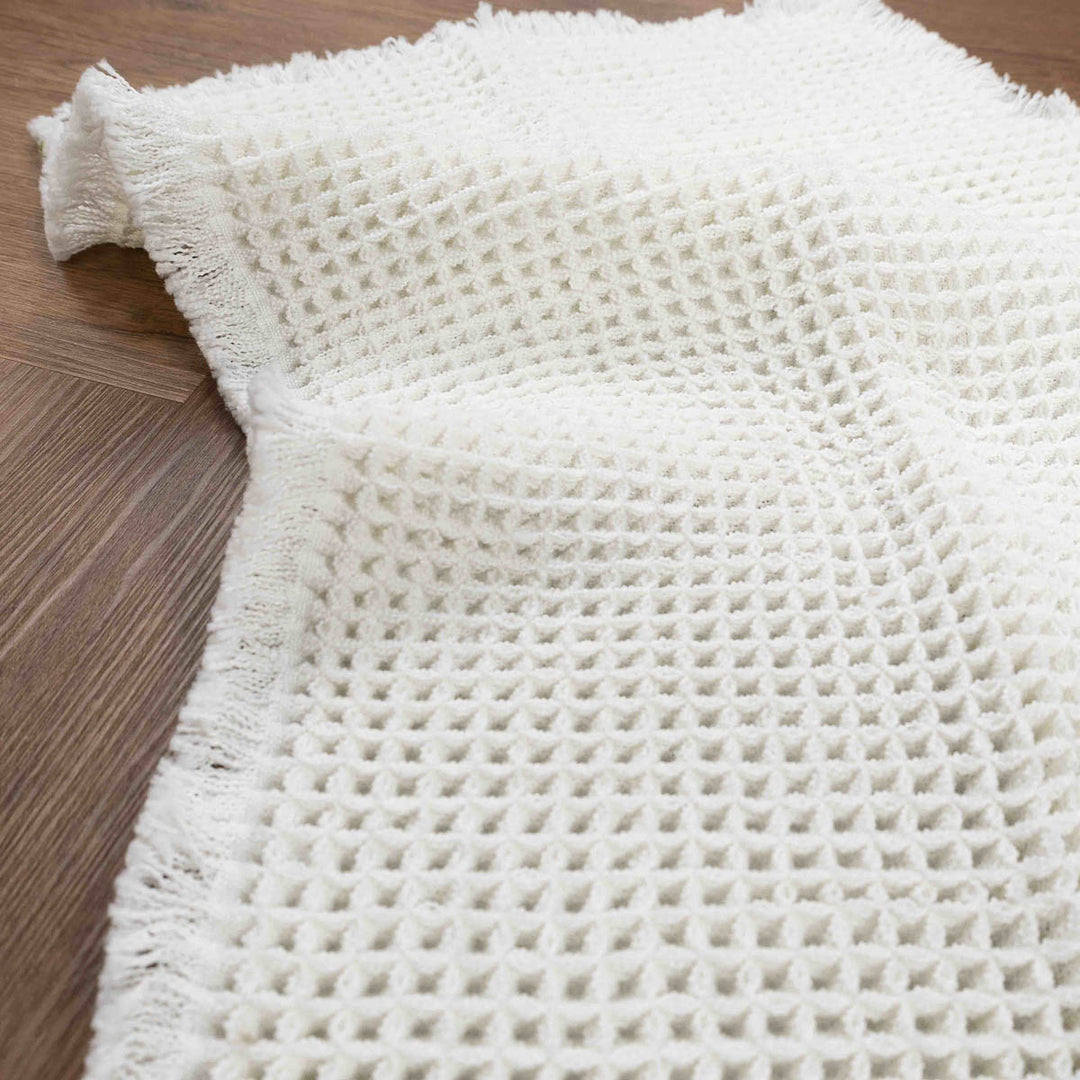 שטיח אמבט אוסקר משובץ 01 לבן | Oscar