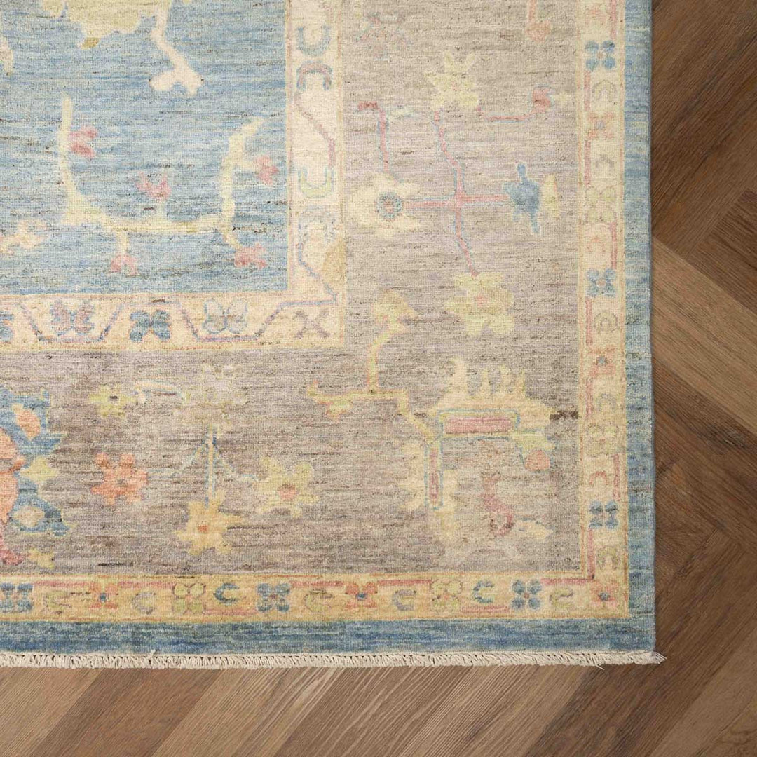 שטיח אושק 00 אפור תכלת 352*247 | Oushak