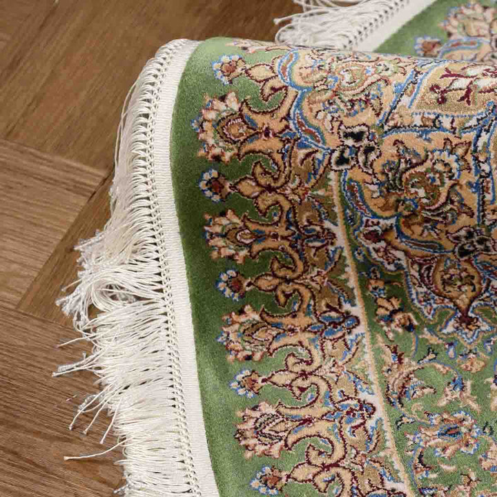 שטיח קום משי ירוק 12 ירוק | QOM