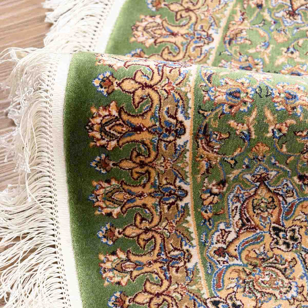 שטיח קום משי ירוק 12 ירוק | QOM
