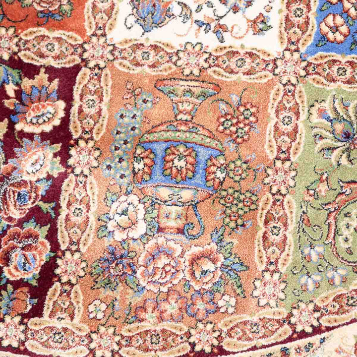 שטיח קום משי ירוק 14 צבעוני | QOM