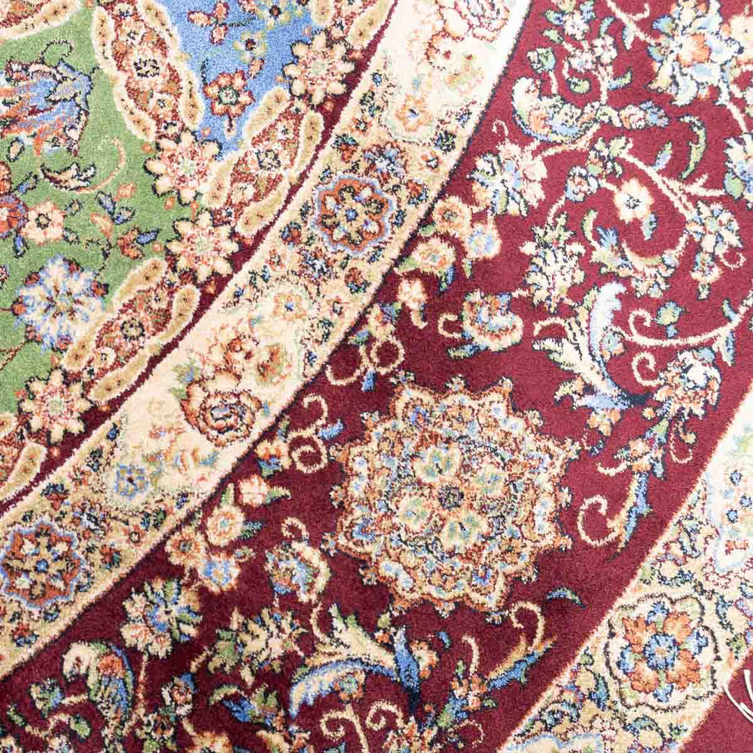 שטיח קום משי ירוק 14 צבעוני | QOM