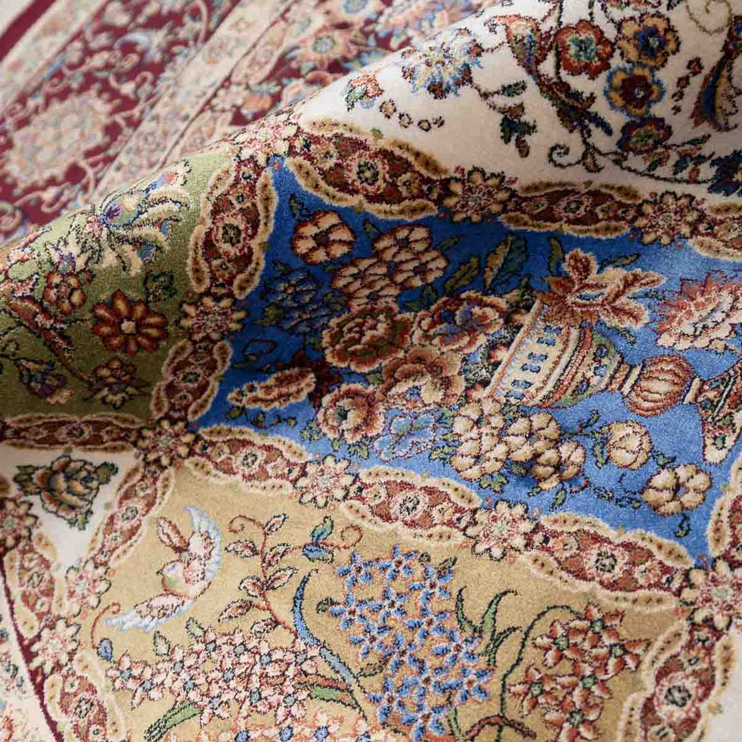 שטיח קום משי ירוק 14 צבעוני | QOM