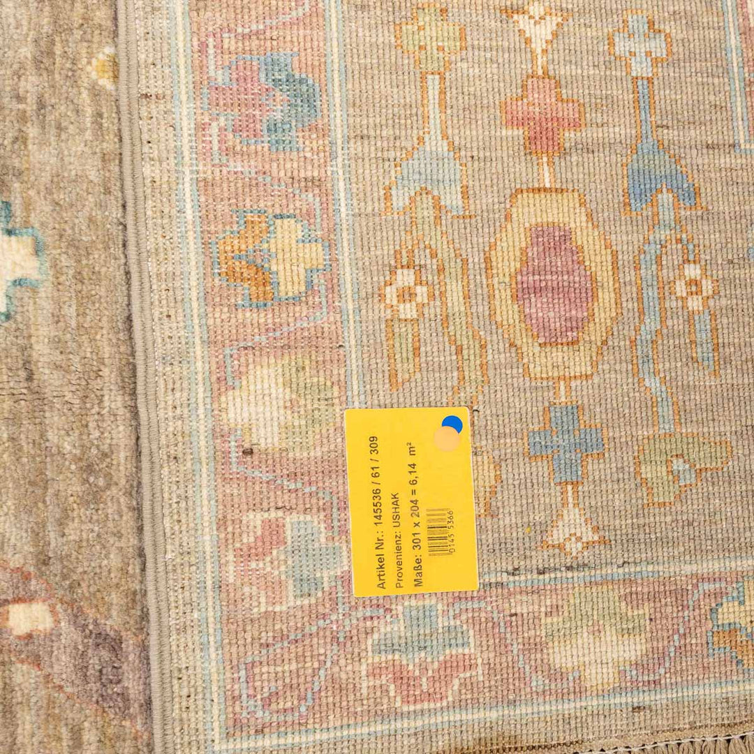 שטיח אושק 00 אפור פסטל 301*204 | Oushak