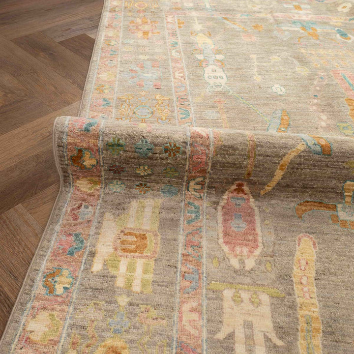 שטיח אושק 00 אפור פסטל 243*176 | Oushak