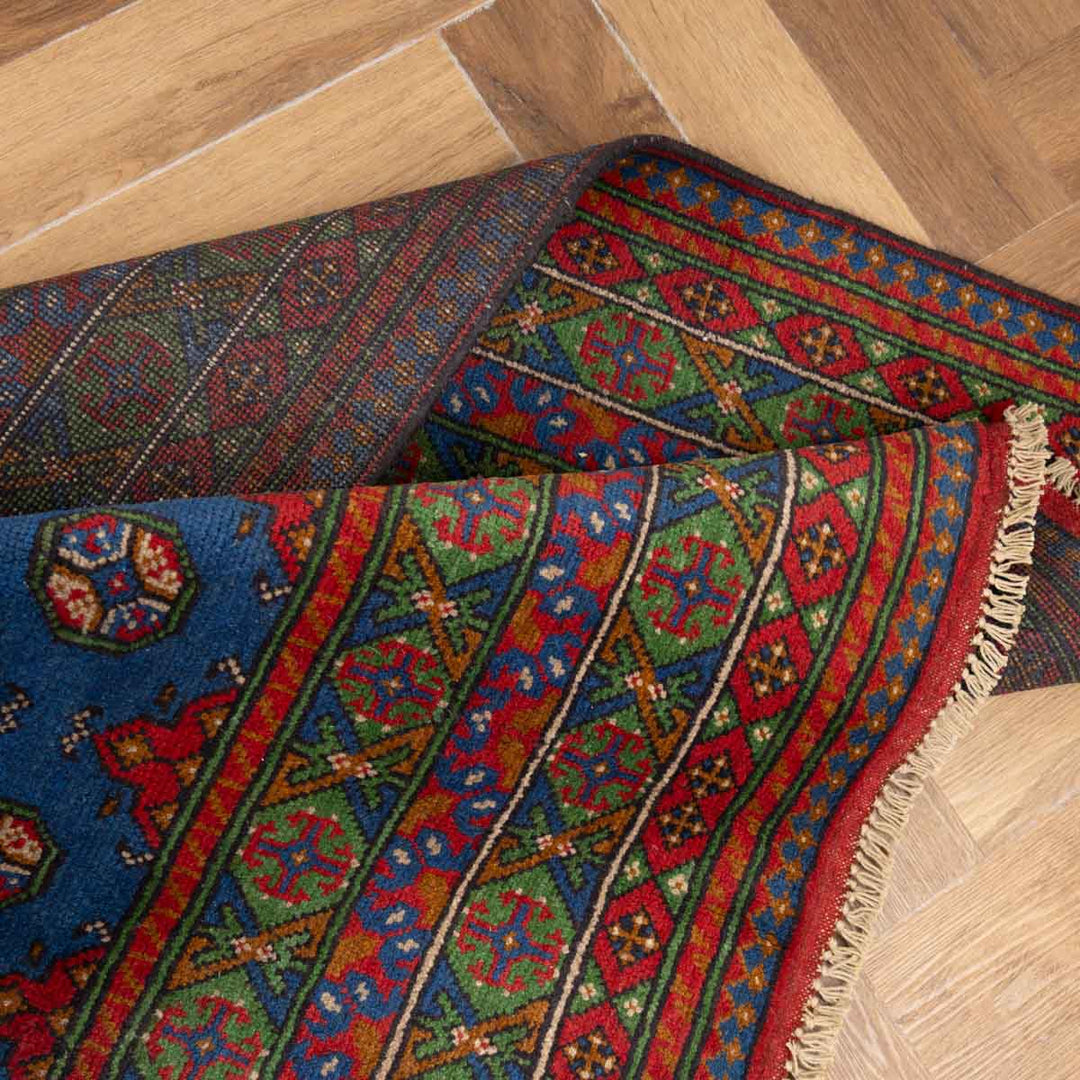 שטיח אפגני בוכרה 00 כחול 235*170 | Bokhara Rug