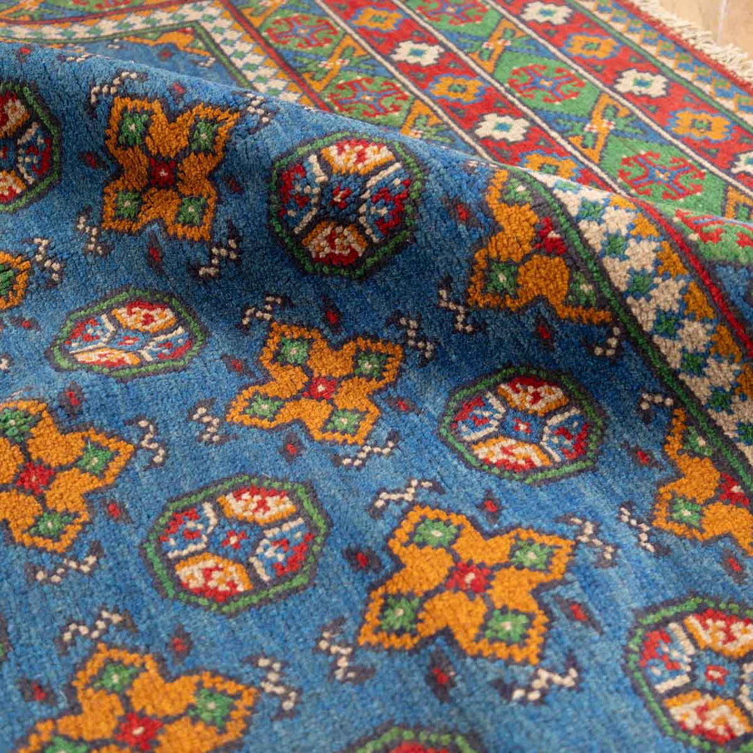 שטיח אפגני בוכרה 00 כחול 242*172 | Bokhara Rug