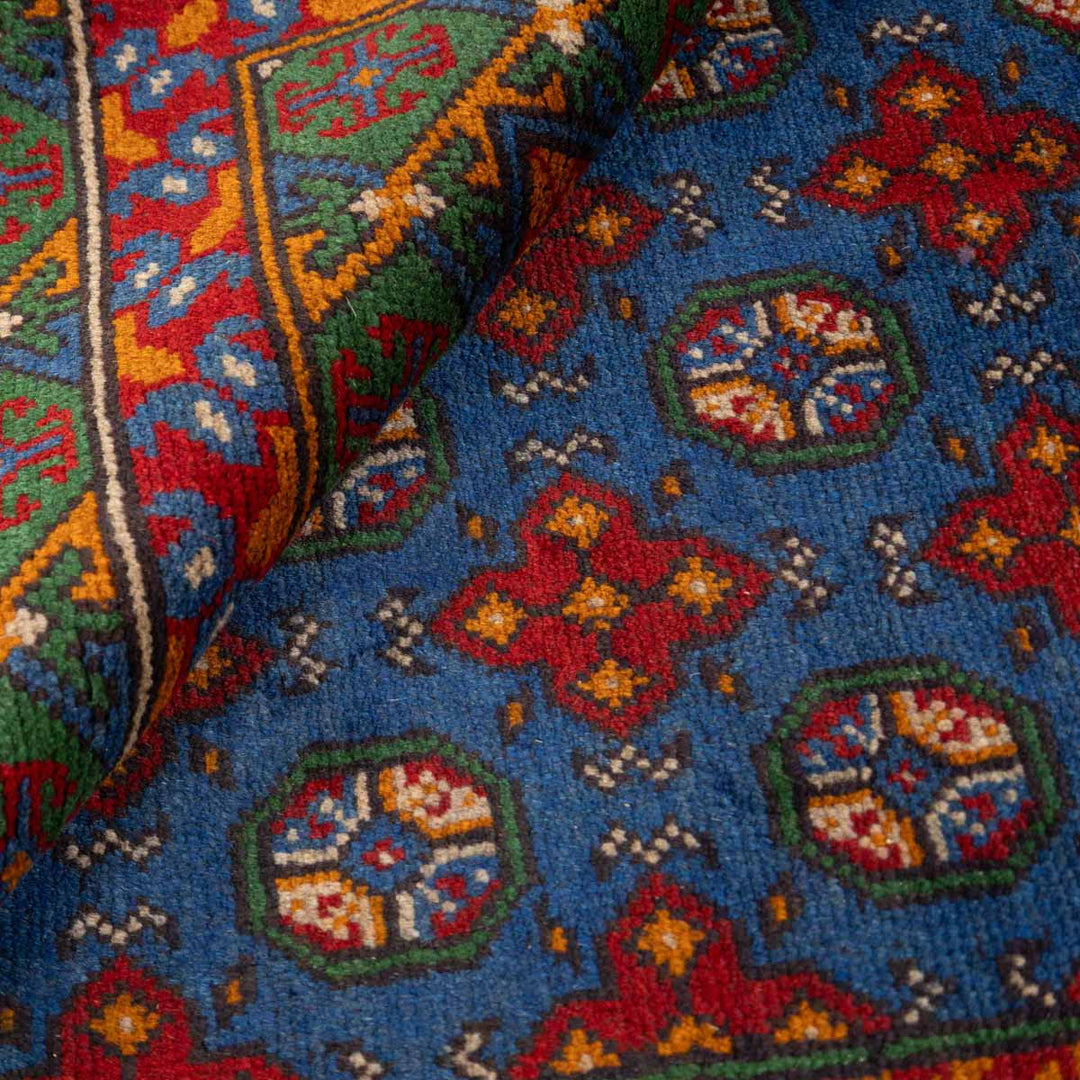 שטיח אפגני בוכרה 00 כחול 241*168 | Bokhara Rug