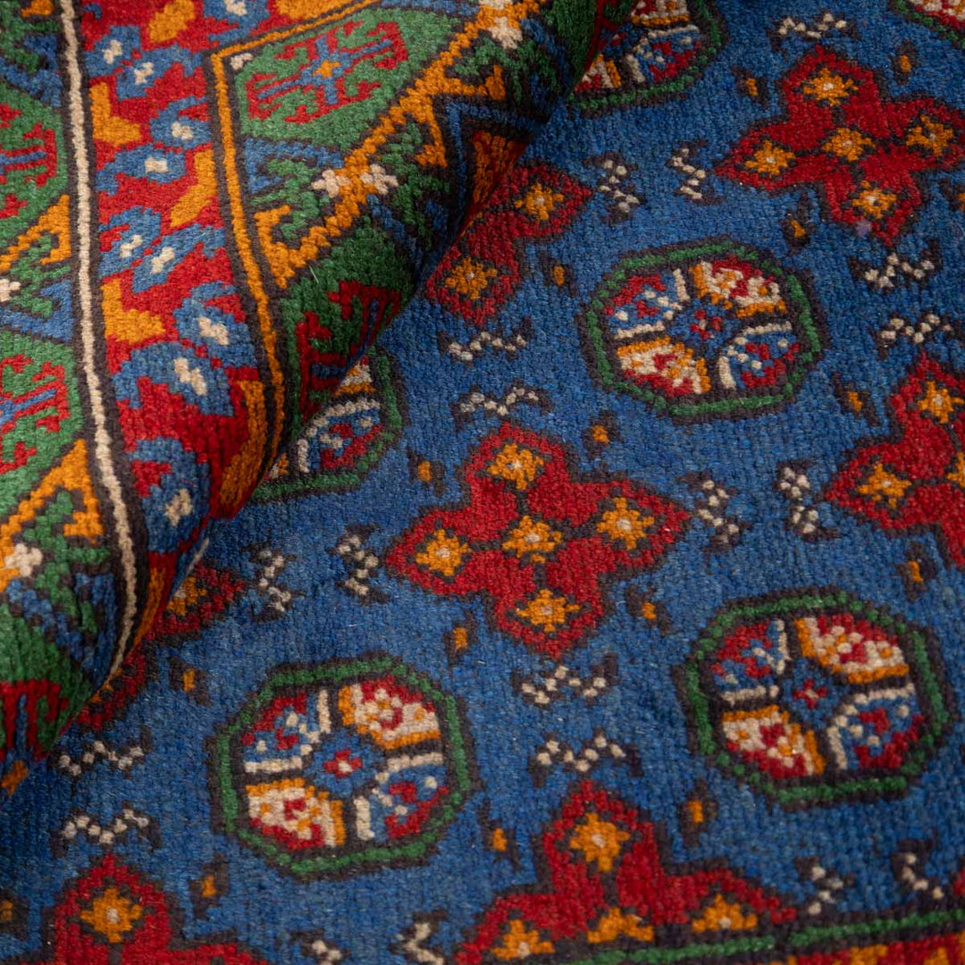 שטיח אפגני בוכרה 00 כחול 241*168 | Bokhara Rug