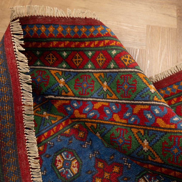 שטיח אפגני בוכרה 00 כחול 241*168 | Bokhara Rug