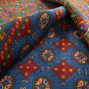שטיח אפגני בוכרה 00 כחול 241*168 | Bokhara Rug