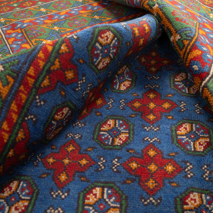 שטיח אפגני בוכרה 00 כחול 241*168 | Bokhara Rug