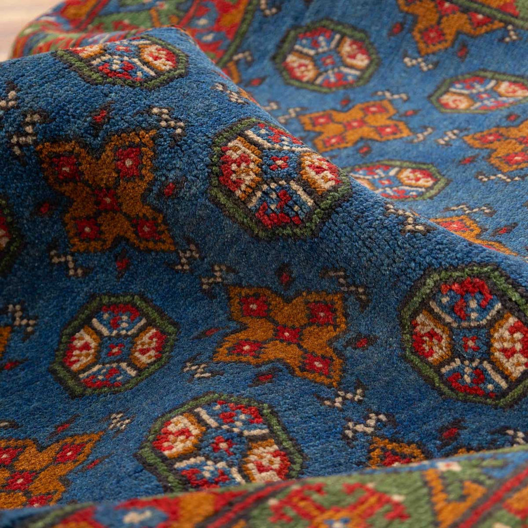 שטיח אפגני בוכרה 00 כחול 201*153 | Bokhara Rug