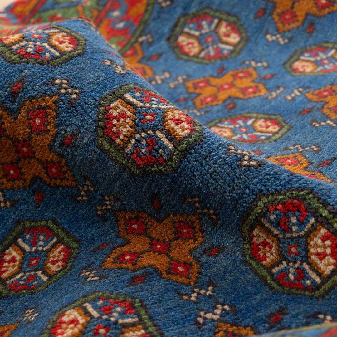 שטיח אפגני בוכרה 00 כחול 201*153 | Bokhara Rug