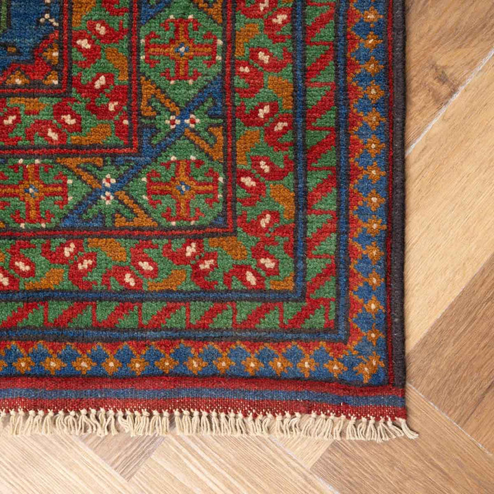שטיח אפגני בוכרה 00 כחול 198*154 | Bokhara Rug