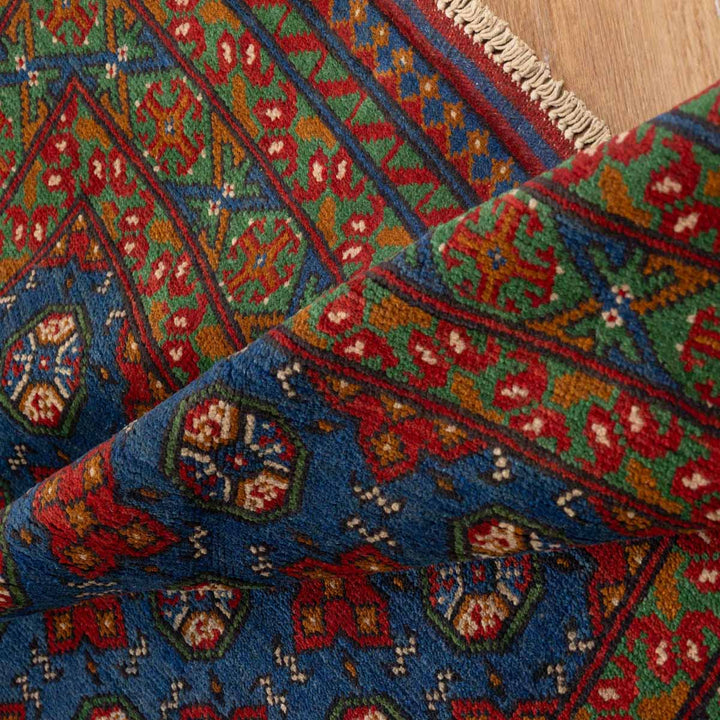 שטיח אפגני בוכרה 00 כחול 198*154 | Bokhara Rug