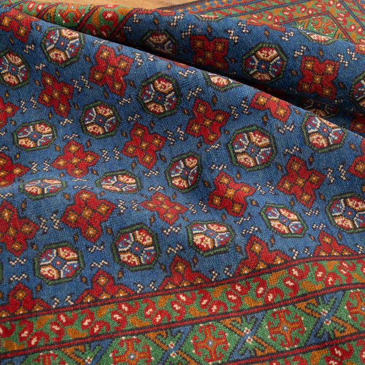 שטיח אפגני בוכרה 00 כחול 198*154 | Bokhara Rug