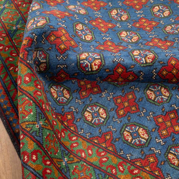 שטיח אפגני בוכרה 00 כחול 198*154 | Bokhara Rug