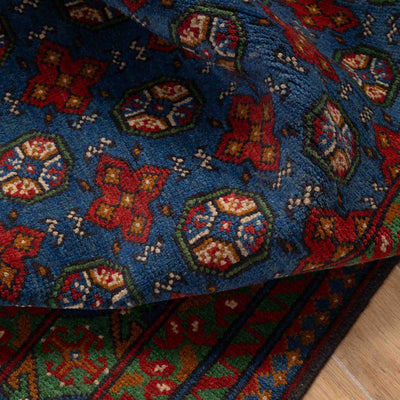 שטיח אפגני בוכרה 00 כחול 198*154 | Bokhara Rug