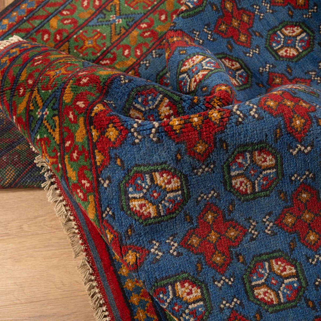 שטיח אפגני בוכרה 00 כחול 198*154 | Bokhara Rug