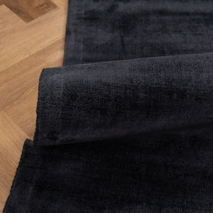 שטיח משי במבוק 01 שחור | Bamboo Silk
