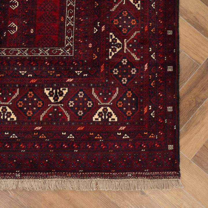 שטיח אפגנן קונדוז 00 אדום 242*165 | Afghan Kunduz Hand-Knotted