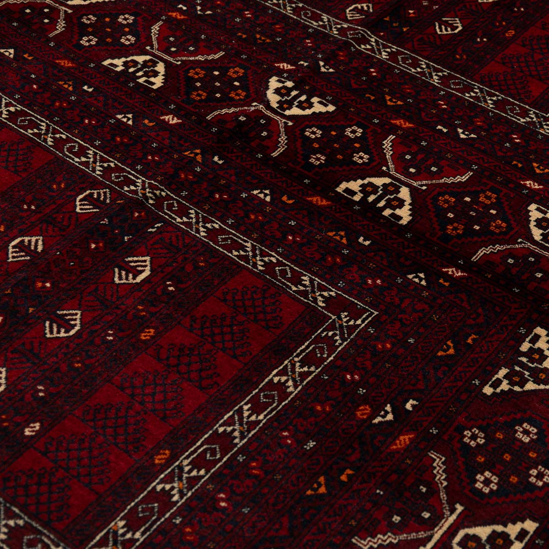 שטיח אפגנן קונדוז 00 אדום 242*165 | Afghan Kunduz Hand-Knotted