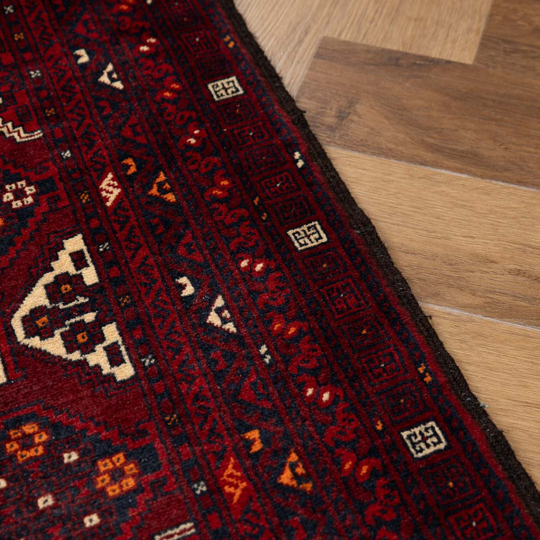 שטיח אפגנן קונדוז 00 אדום 242*165 | Afghan Kunduz Hand-Knotted