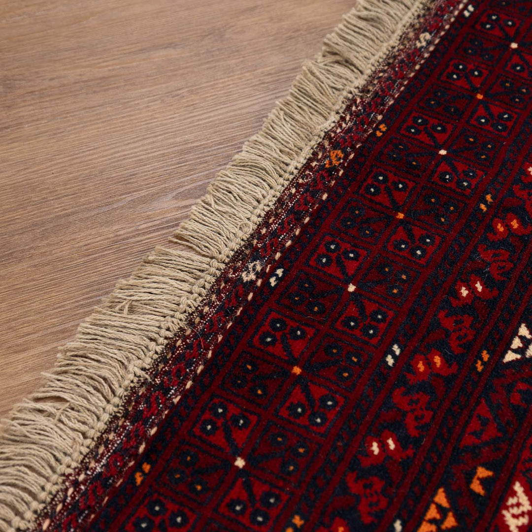 שטיח אפגנן קונדוז 00 אדום 242*165 | Afghan Kunduz Hand-Knotted