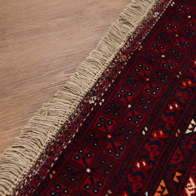 שטיח אפגנן קונדוז 00 אדום 242*165 | Afghan Kunduz Hand-Knotted