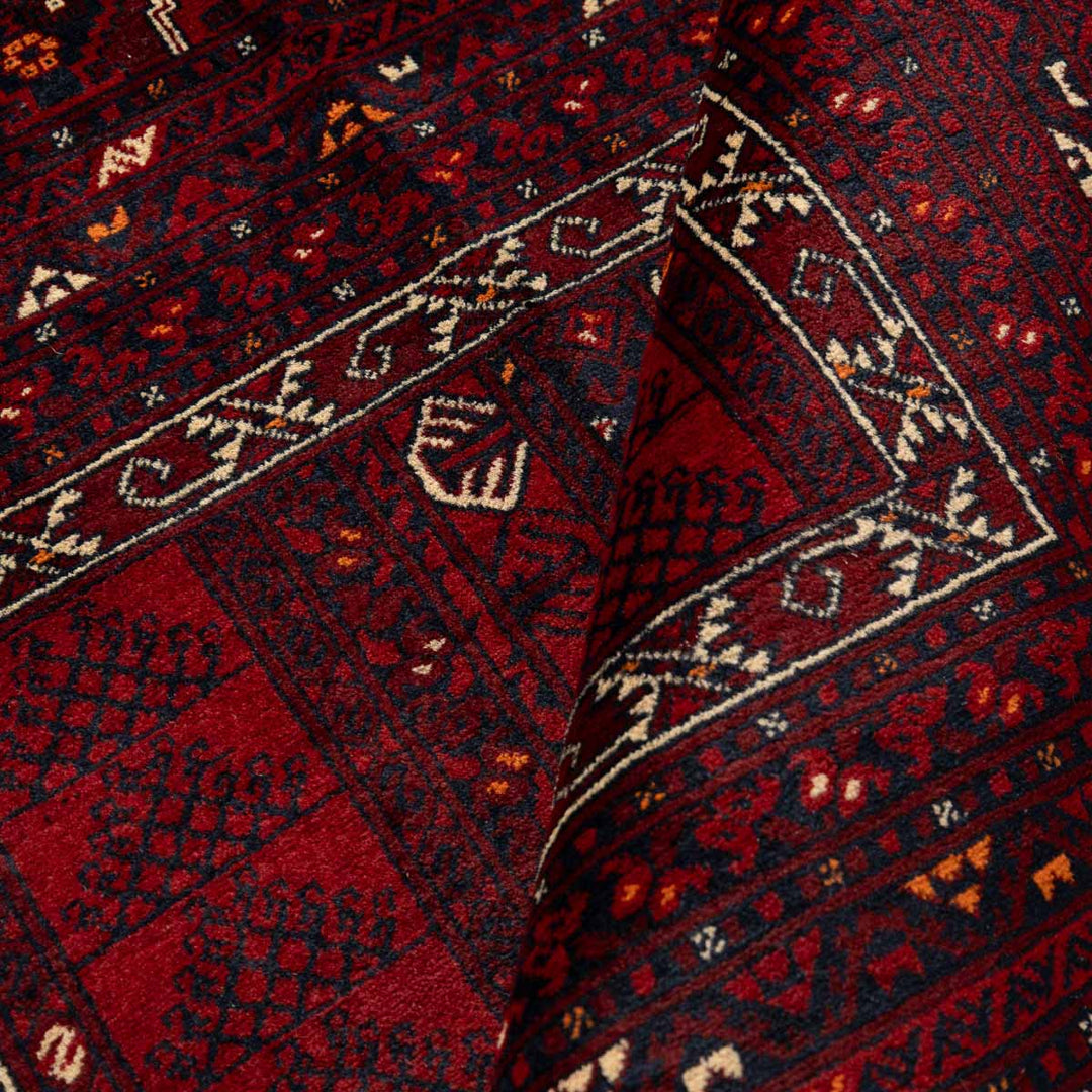 שטיח אפגנן קונדוז 00 אדום 242*165 | Afghan Kunduz Hand-Knotted